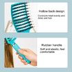 Boar Bristle Curved Hair Brush For Detangling Wet Or Dry Long Thick Hair Color Gradient Blue