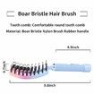 Boar Bristle Curved Hair Brush For Detangling Wet Or Dry Long Thick Hair Color Gradient Blue