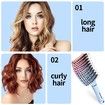 Boar Bristle Curved Hair Brush For Detangling Wet Or Dry Long Thick Hair Color Gradient Blue
