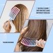 Boar Bristle Curved Hair Brush For Detangling Wet Or Dry Long Thick Hair Color Gradient Blue