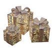 Set of 3 Christmas Light Gift Boxes Decorations LED Light Up AAA Battery Power Tree Ornament Indoor Outdoor Holiday Party Home Yard Size 15CM 20CM 25CM