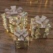 Set of 3 Christmas Light Gift Boxes Decorations LED Light Up AAA Battery Power Tree Ornament Indoor Outdoor Holiday Party Home Yard Size 15CM 20CM 25CM