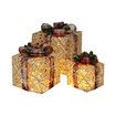 Set of 3 Christmas Light Gift Boxes Decorations LED Light Up AAA Battery Power Tree Ornament Indoor Outdoor Holiday Party Home Yard Size 15CM 20CM 25CM