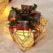 Set of 3 Christmas Light Gift Boxes Decorations LED Light Up AAA Battery Power Tree Ornament Indoor Outdoor Holiday Party Home Yard Size 15CM 20CM 25CM