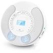 Portable CD Player Rechargeable MP3 Dual Bluetooth Speakers LCD Display Car Home AUX USB White Audio Entertainment