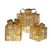 Set of 3 Christmas Light Gift Boxes Decorations LED Light Up AAA Battery Power Tree Ornament Indoor Outdoor Holiday Party Home Yard Size 15CM 20CM 25CM