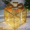 Set of 3 Christmas Light Gift Boxes Decorations LED Light Up AAA Battery Power Tree Ornament Indoor Outdoor Holiday Party Home Yard Size 15CM 20CM 25CM