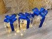 Set of 3 Christmas Light Gift Boxes Decorations LED Light Up AAA Battery Power Tree Ornament Indoor Outdoor Holiday Party Home Yard Size 12CM 15CM 19CM