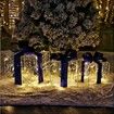 Set of 3 Christmas Light Gift Boxes Decorations LED Light Up AAA Battery Power Tree Ornament Indoor Outdoor Holiday Party Home Yard Size 12CM 15CM 19CM