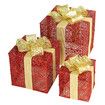 Set of 3 Christmas Light Gift Boxes Decorations LED Light Up AAA Battery Power Tree Ornament Indoor Outdoor Holiday Party Home Yard Size 15CM 20CM 25CM