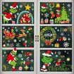 8Pcs Grinch Christmas Window Stickers Double-Sided Christmas Decorations Grinch Party Supplies