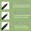 Golf Wedge Groove Sharpener Tool, Golf Club Sharpener, Aluminum Alloy Shaft Golf Club Groove Cleaner, Black