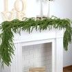 4 Pcs Artificial Norfolk Pine Garlands,Real Touch Winter Pine Garland, Green Artificial Greenery Garland for Table,Mantle,Wall,Indoor,Outdoor Christmas Decorations (1.8M/6 FT)