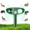 Ultrasonic Cat Deterrent,Solar Powered Deterrent with Motion Sensor and Flashing Lights Outdoor Solar Farm Garden Yard Device