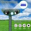Ultrasonic Cat Deterrent,Solar Powered Deterrent with Motion Sensor and Flashing Lights Outdoor Solar Farm Garden Yard Device