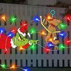 LED Grinches Outdoor Christmas Decorations Fence Yard Decorations 3M LED Lights BATTERY POWER Yard Signs for Christmas Holiday Garden