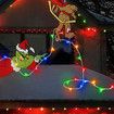 LED Grinches Outdoor Christmas Decorations Fence Yard Decorations 3M LED Lights BATTERY POWER Yard Signs for Christmas Holiday Garden