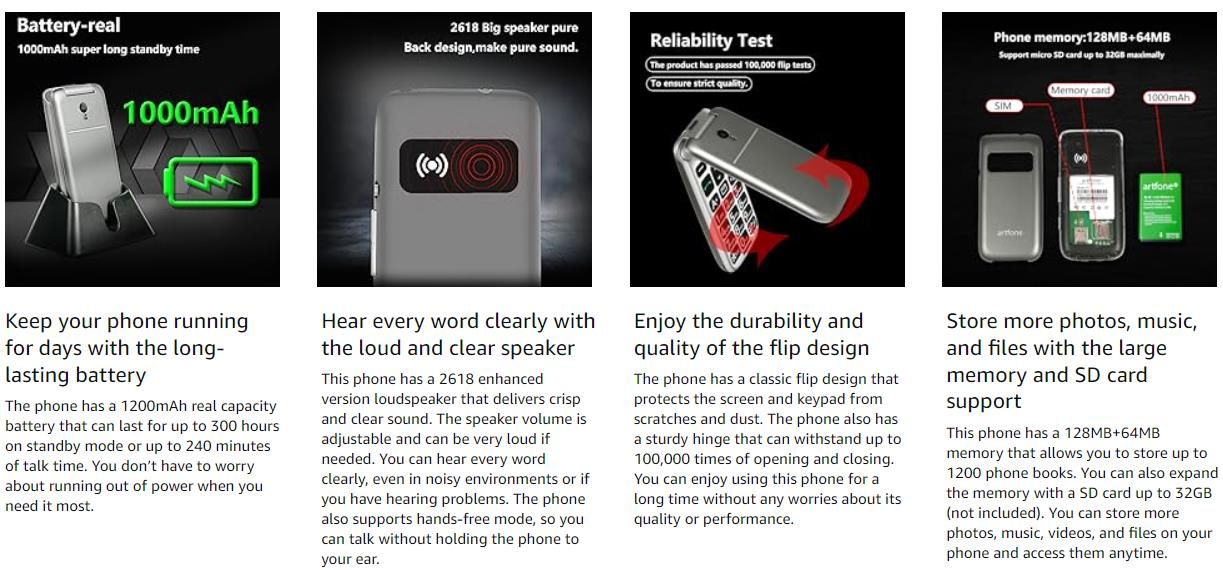 4G Volte Flip Mobile Phones Unlocked for Seniors,Big Buttons Cell Phone