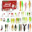 Fishing Advent Calendar 2024, 24 Days of Christmas Countdown Calendar with Fishing Lures Set for Fisher Men Teen Boys, Red