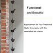 2.4Meter Mobile Birds on Cups Rain Chain for Outside, Rain Chains for Gutters Downspouts, Dark Bronze