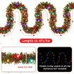 5M Christmas Tinsel Garland Metallic Shinny Garland with LED Lights Christmas Tree Garland Thick Hanging Decorations for Party