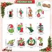 Christmas Ornaments Grinchs 24PCS Tree Decorations Wooden Hanging Cute Home Party Indoor Festive Holiday Craft
