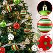 Ornament Christmas Balls 12pcs Glittering 2.4 Inch Hanging Xmas Tree Decor Swirl Candy Cane Elf Red Green Plastic Festive Display