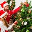 Ornament Christmas Balls 12pcs Glittering 2.4 Inch Hanging Xmas Tree Decor Swirl Candy Cane Elf Red Green Plastic Festive Display