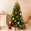Ornament Christmas Balls 12pcs Glittering 2.4 Inch Hanging Xmas Tree Decor Swirl Candy Cane Elf Red Green Plastic Festive Display