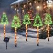 Solar Christmas LED Stake 5PCS Outdoor Pathway Lighting Party Decoration Waterproof Garden Ground Energy Saving IP65 Festive