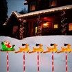 LED Solar Lights Christmas Pathway Outdoor Ground Stakes Waterproof IP65 5Pcs Festive Xmas Garden Party Decoration