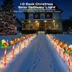 LED Solar Lights Christmas Pathway Outdoor Ground Stakes Waterproof IP65 5Pcs Festive Xmas Garden Party Decoration