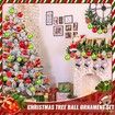 24 Pcs 5cmChristmas Ball Ornaments Glittering Red Green Ball Ornaments Swirl Candy Hanging Ball Decoration