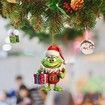 12pcs Christmas Tree Grinch Baby Acrylic Pendant Funny Green Accessories Christmas Pendants Hanging