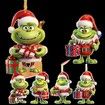 12pcs Christmas Tree Grinch Baby Acrylic Pendant Funny Green Accessories Christmas Pendants Hanging