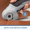 Electric Scissors Cordless Rechargeable Mini Cutter Safety Lock Leather Felt Rug Cardboard 4.2V Grey