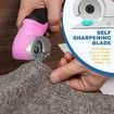 Electric Scissors Cordless Cardboard Cutter Safety Lock 4.2V Mini Rechargeable Rotary Leather Felt Rug Box Crafting Pink