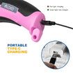 Electric Scissors Cordless Cardboard Cutter Safety Lock 4.2V Mini Rechargeable Rotary Leather Felt Rug Box Crafting Pink