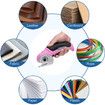 Electric Scissors Cordless Cardboard Cutter Safety Lock 4.2V Mini Rechargeable Rotary Leather Felt Rug Box Crafting Pink