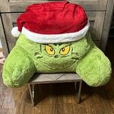 Bed Reading Pillow Christmas Grinch Sit Up Cuddle Back Cushion Chair Lumbar Support Headboard Backrest with Arms Green Xmas Decorations