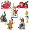 20pcs Christmas Tree Grinch Acrylic Pendant Funny Green Monster Accessories 2025 Xmas Ornaments Funny Pendants Hanging