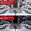 Candy Cane Lights,12 Pack Green Red White Solar Pathway Lights for Christmas Outsides Walkway Porch Lawn Garden Yard Decoration