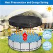 Pool Cover Winter Round 15ft Above Ground Fade Resistant Windproof Strap Drawstring Ground Nails Black