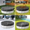 Pool Cover Winter Round 15ft Above Ground Fade Resistant Windproof Strap Drawstring Ground Nails Black