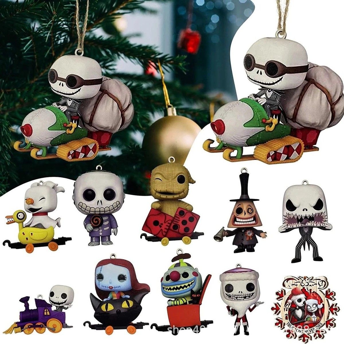 11 Pcs Nightmare Before Christmas Acrylic Pendant Christmas Tree Sports Muscle Grinch Pendant  Funny  Accessories Christmas Pendants Hanging
