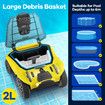 Cordless Robotic Pool Cleaner Automatic Electric Suction Vacuum Cleaning Battery Magnetic Drive 180Min 100 Square Metres Aboveground Inground Swimming