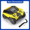 Cordless Robotic Pool Cleaner Automatic Electric Suction Vacuum Cleaning Battery Magnetic Drive 180Min 100 Square Metres Aboveground Inground Swimming