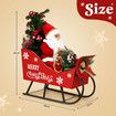 Lighted Christmas Santa Sleigh Set LED Xmas String Lights Musical Animated Tabletop Tree Decorations Ornament Fairy Desk Display Home Party Present