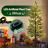 180cm Christmas Tree LED Artificial Plant Fairy 125 Lights Xmas Decoration Outdoor Indoor Ornaments Imitation Fake Faux Green House Plants