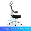 Ergonomic Mesh Office Chair Computer Desk Armchair Adjustable High Back Swivel Executive Work Gamer Modern Comfortable Seating Black White